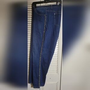 Catherines Dark Blue Jeans with Glittering Silver Trim